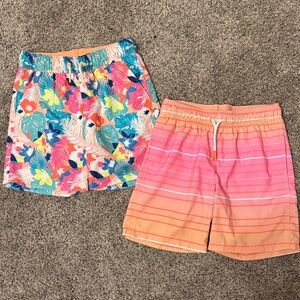 Cat & Jack Boys Floral and Striped Swim Trunks Set